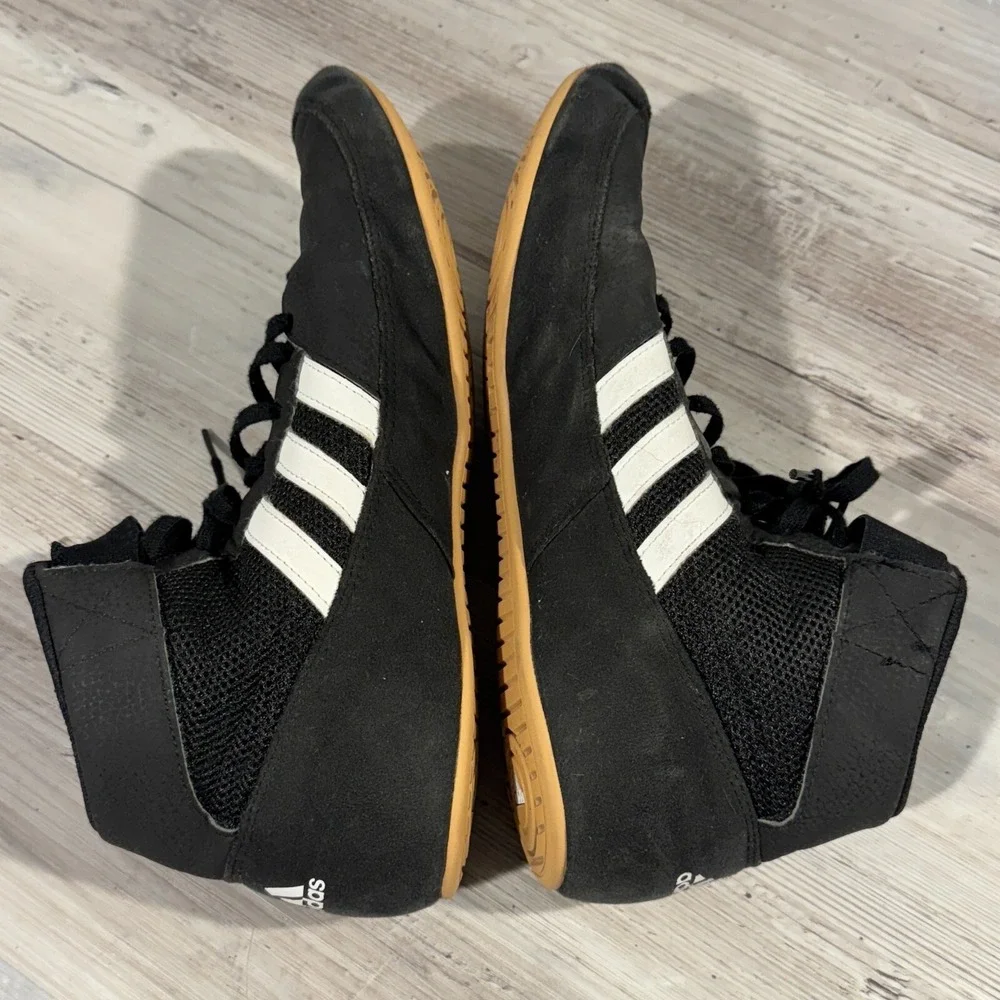 Adidas HVC2 Wrestling Shoes Men's Size 10.5 Black‎ Mesh High Top MMA Boxing